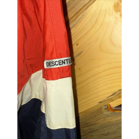 Rare Vintage Descente Thermal Color Block Red White Blue Full Zip Jacket - Picture 4 of 8